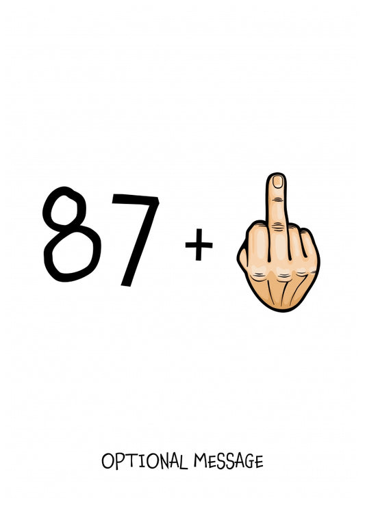 Happy 88th Birthday Card - 87 Plus 1