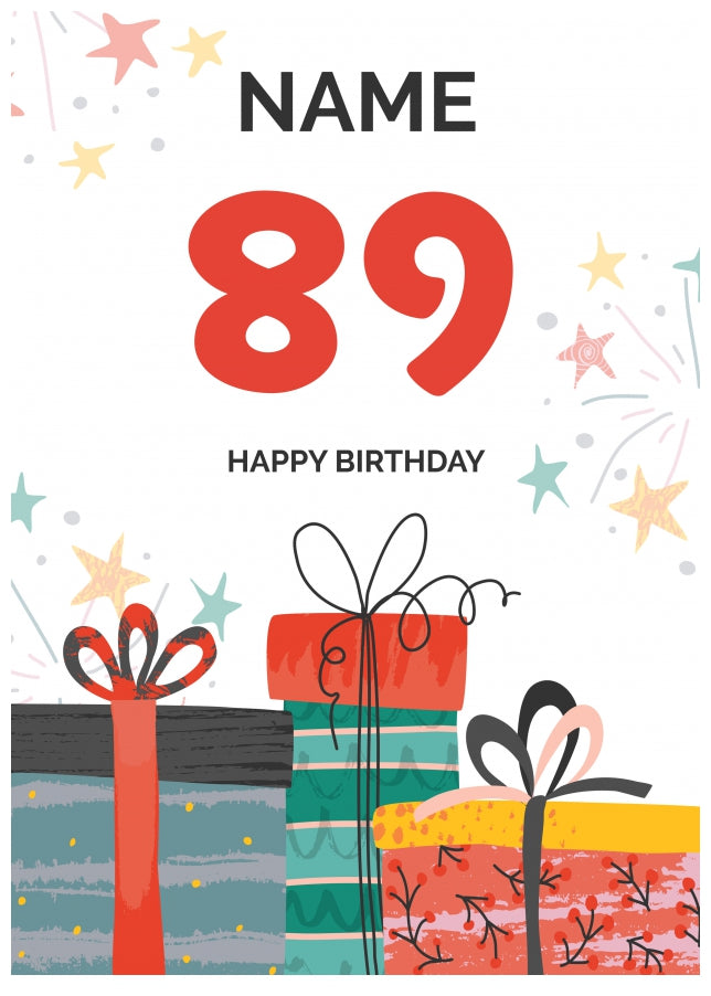 Happy 89th Birthday Card - Fun Presents Design