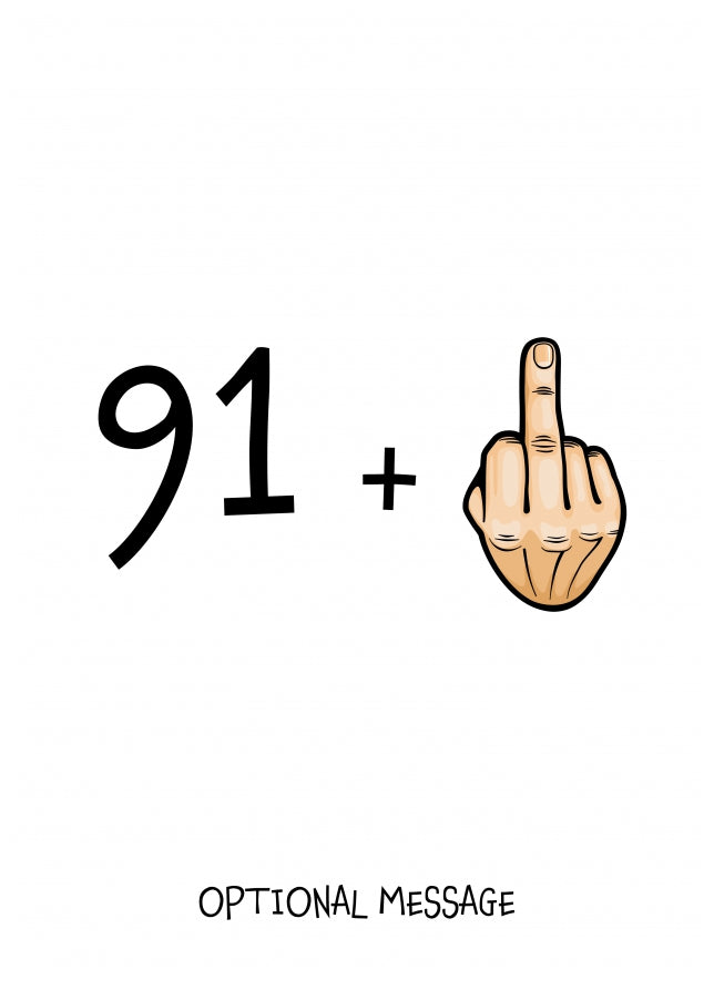 Happy 92nd Birthday Card - 91 Plus 1