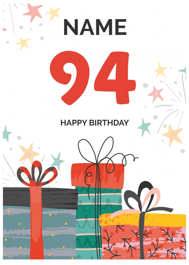 Happy 94th Birthday Card - Fun Presents Design