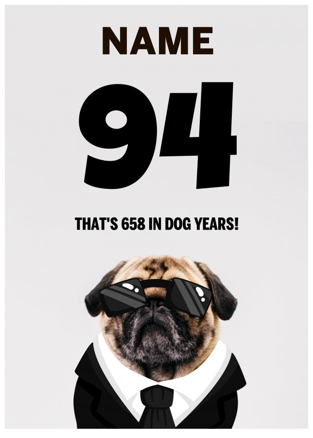 Happy 94th Birthday Card - 94 is 658 in Dog Years!