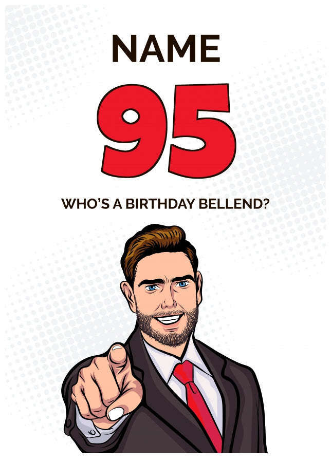 Happy 95th Birthday Card - Who's a Birthday Bellend!