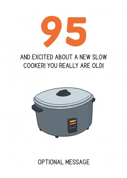 Happy 95th Birthday Card - Excited About a Slow Cooker!