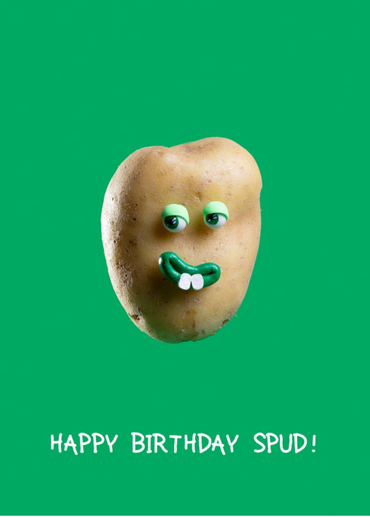 Funny Birthday Card - Happy Birthday Spud! Humorous Birthday Card for Men, Women