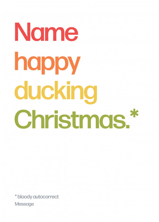 Personalised Happy Ducking Christmas Card