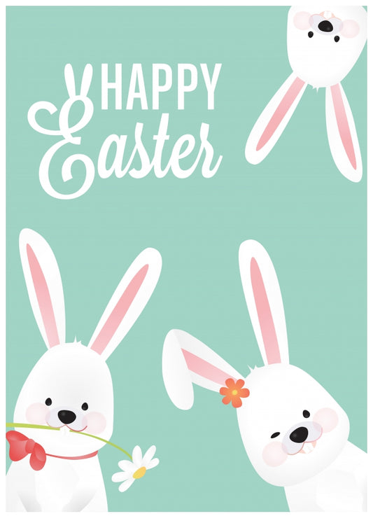 Bunny Easter Card for Girls - 1st Easter Card for Granddaughter Daughter or Toddler