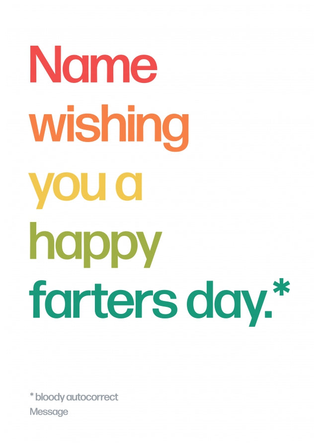 Personalised Happy Farters Day Card