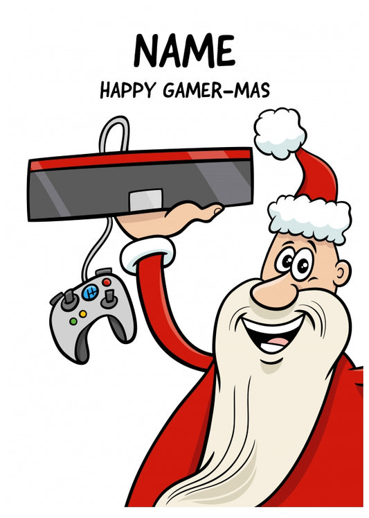 Funny Christmas Card for Gamers - Happy Gamer-mas Cards for Gaming Kids