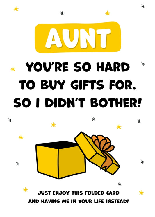 Happy Birthday Aunt Card for Women - Aunt You're Hard to Buy For!