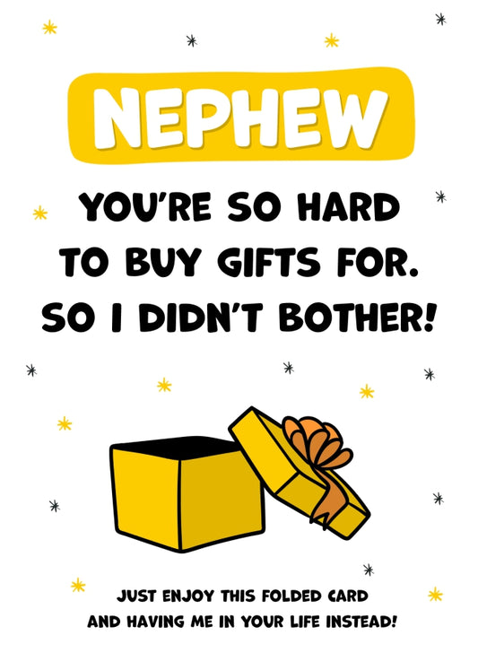 Happy Birthday Nephew Card for Men - Nephew You're Hard to Buy For!