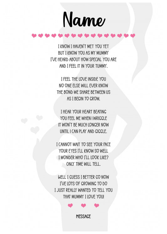 Personalised Hello Mummy Poem Card