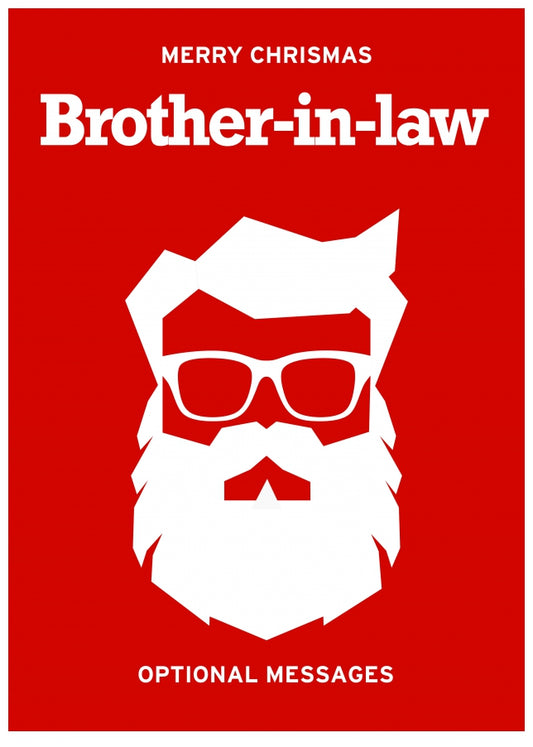 Hipster Christmas Card for Brother-in-law -  Santa with Beard!