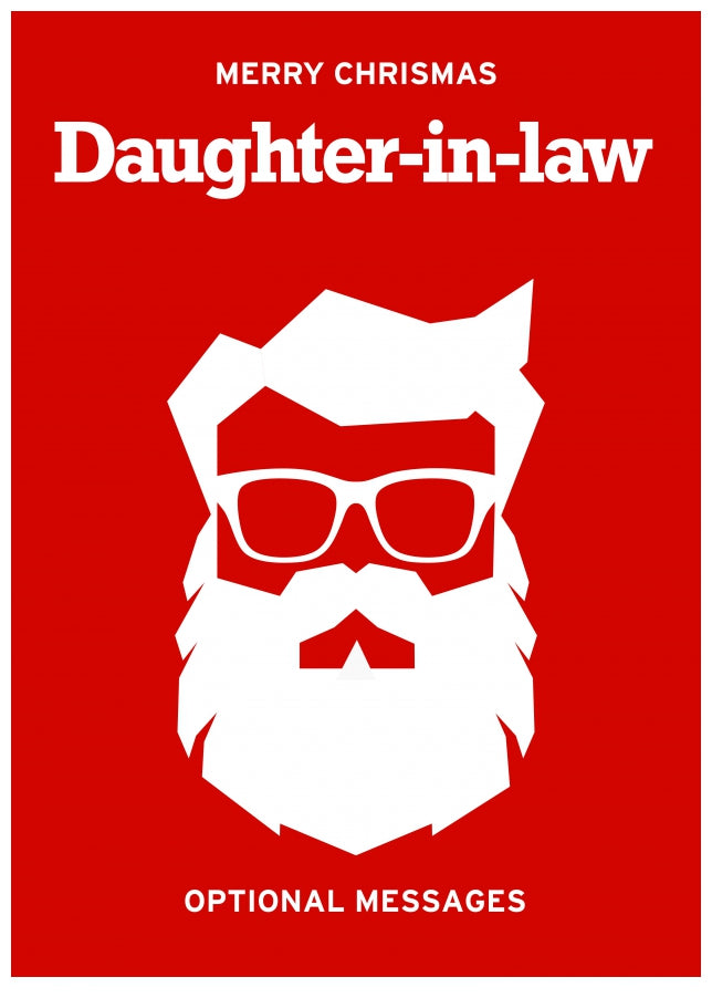 Hipster Christmas Card for Daughter-in-law -  Santa with Beard!