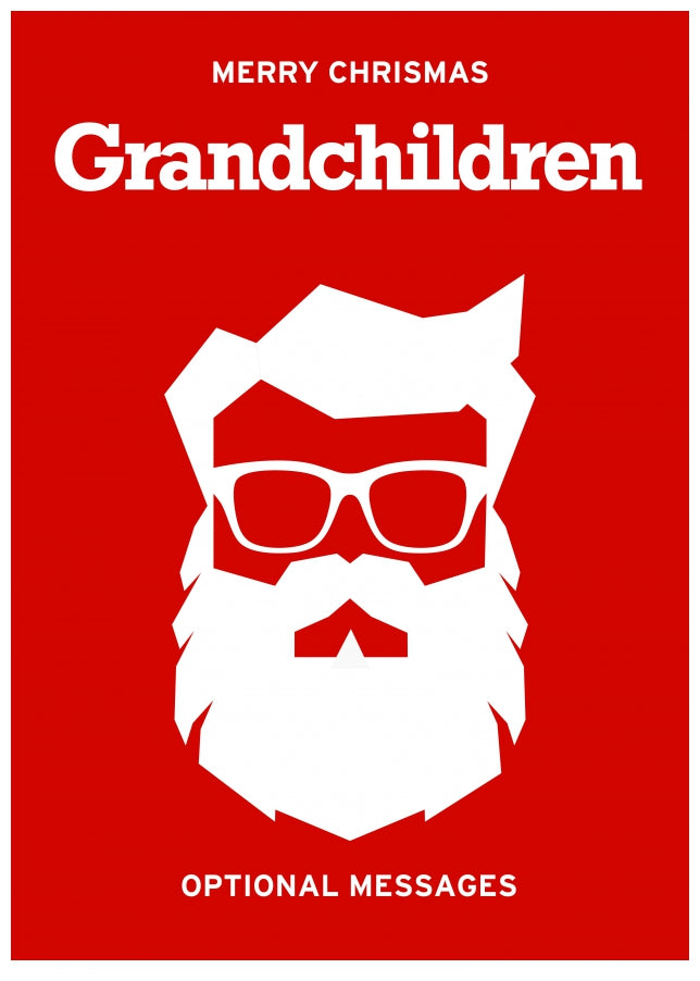 Hipster Christmas Card for Grandchildren -  Santa with Beard!