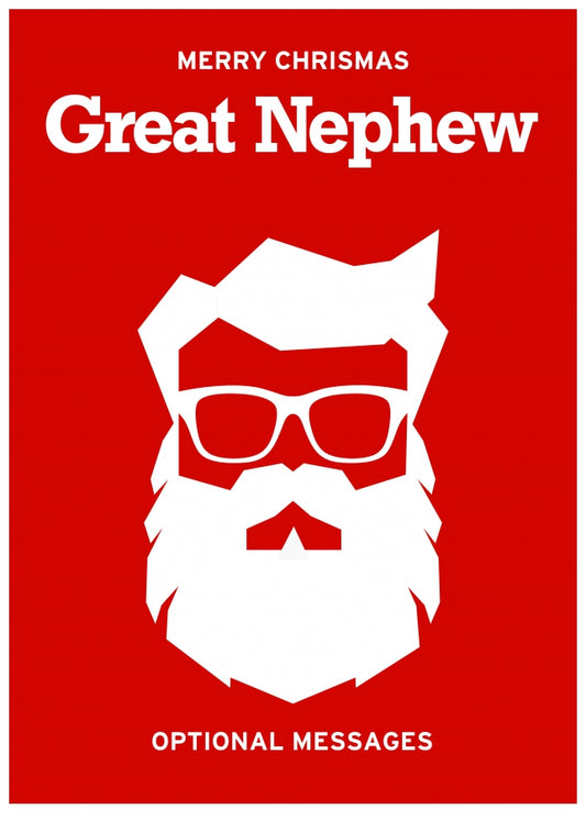 Hipster Christmas Card for Great Nephew -  Santa with Beard!