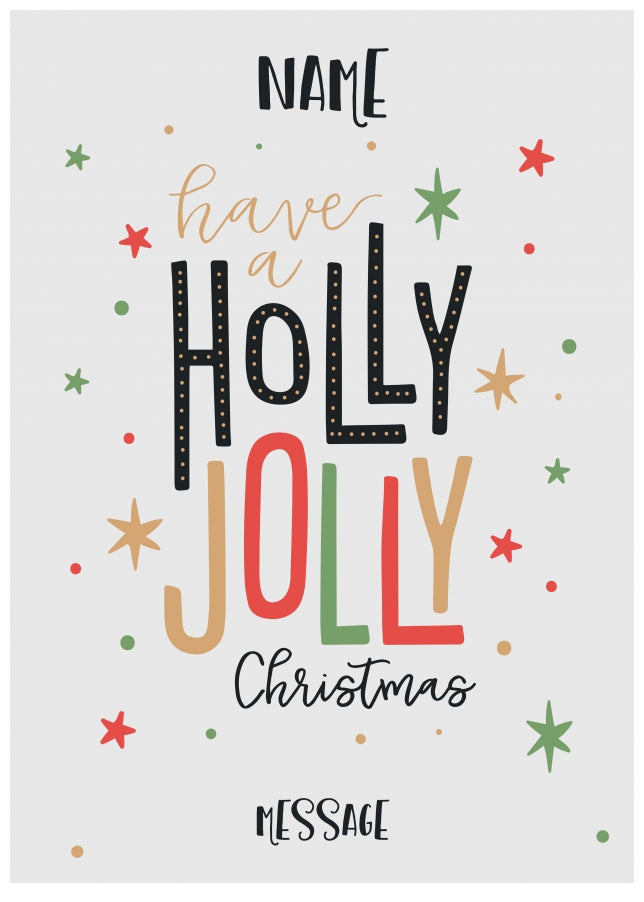 Personalised Holly Jolly Christmas Card