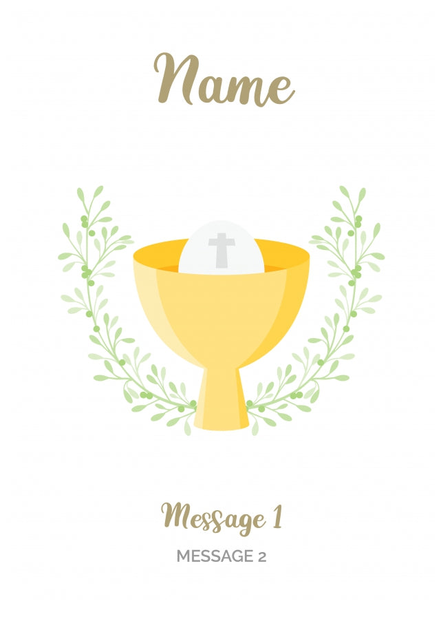 Personalised First Holy Communion Card (Chalice)