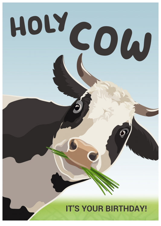 Cow Birthday Card for Men & Women - Holy Cow It's Your Birthday!