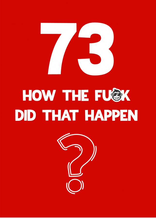 Funny 73rd Birthday Card - How Did That Happen?