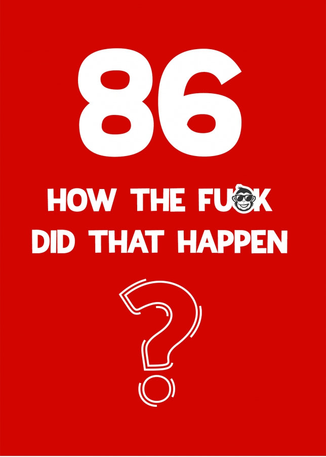 Funny 86th Birthday Card - How Did That Happen?