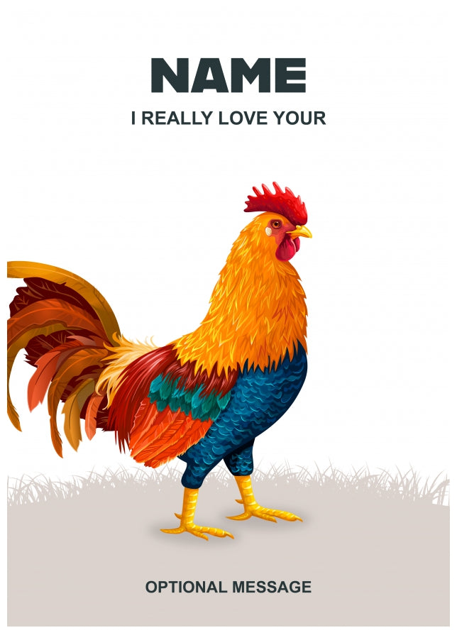 Rude Valentine's Day Card for Him - Love Your Cock - Anniversary or Birthday Card