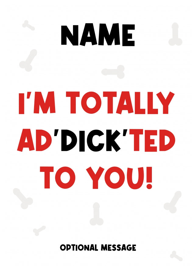 Rude Anniversary Card for Him - Addicted to You - Birthday Card, Valentine's Day