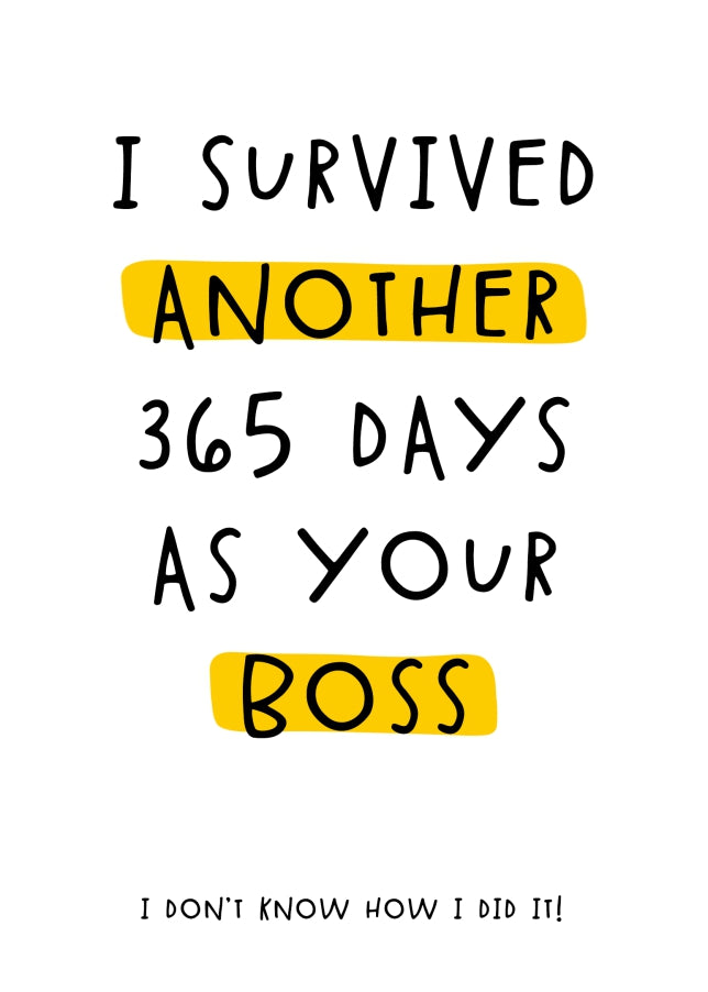 Sarcastic Birthday Card for Employee or Funny Birthday Card