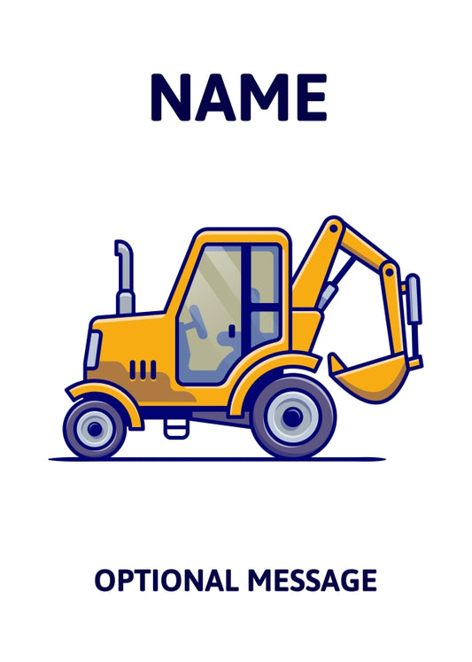 Back Loader Digger Greetings Card