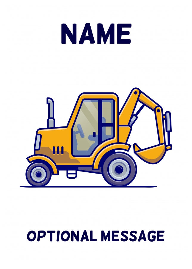 Back Loader Digger Greetings Card