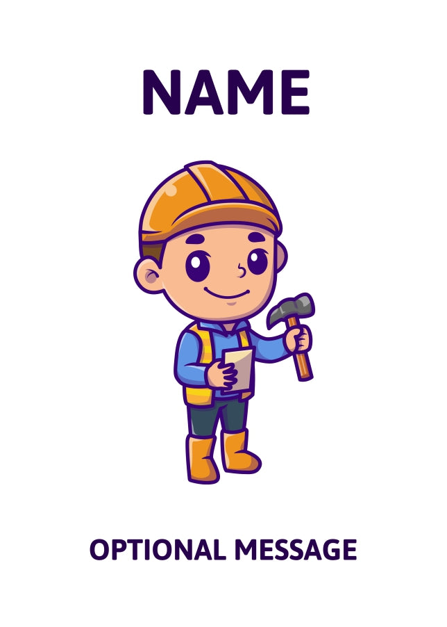 Boy Builder Greetings Card