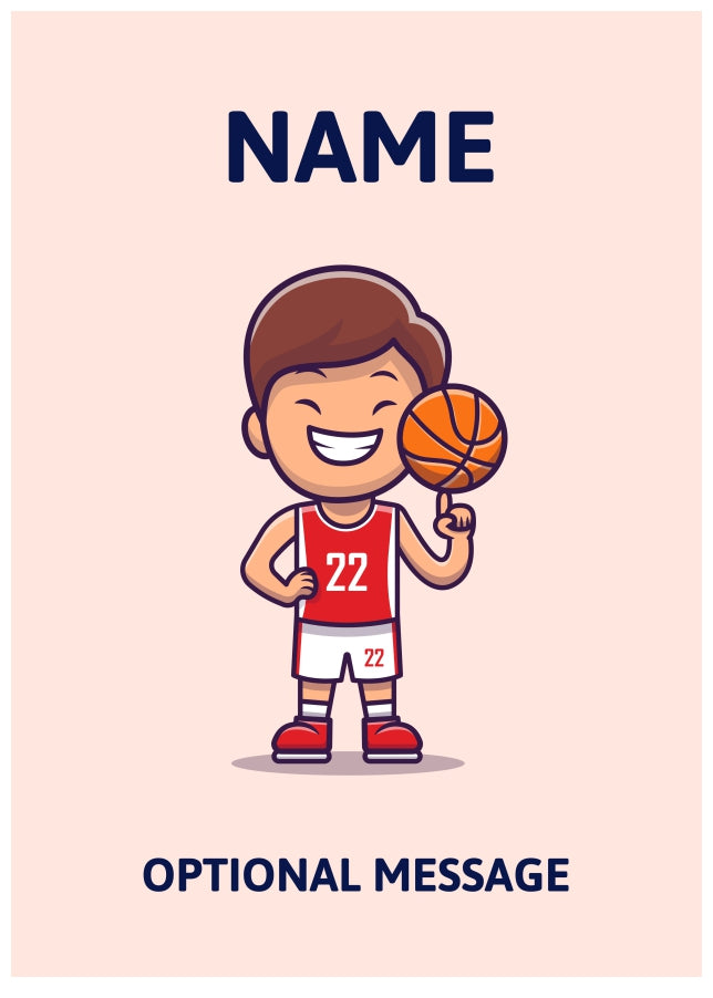 Boy Playing Basketball Greetings Card