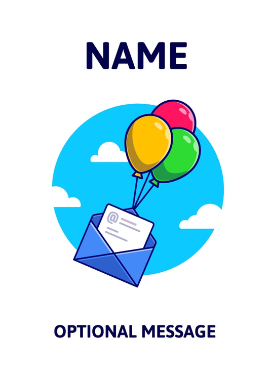 Card Delivered by Balloons Greetings Card