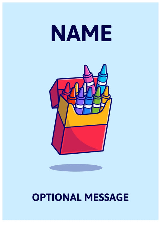 Colouring Crayons Greetings Card