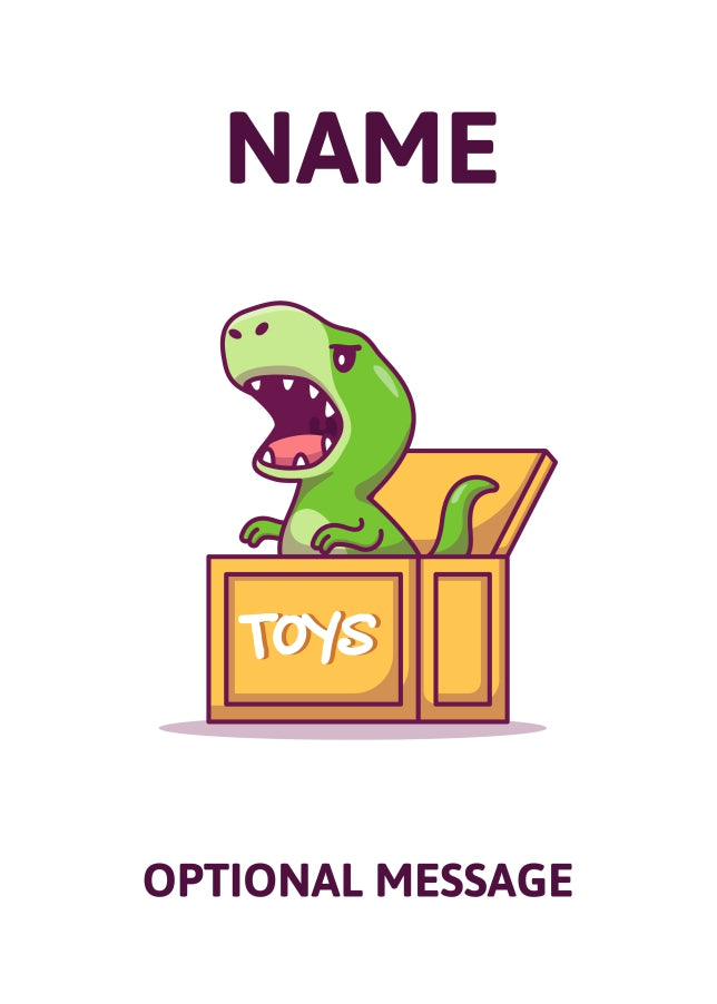 Dinosaur Toy Box Greetings Card