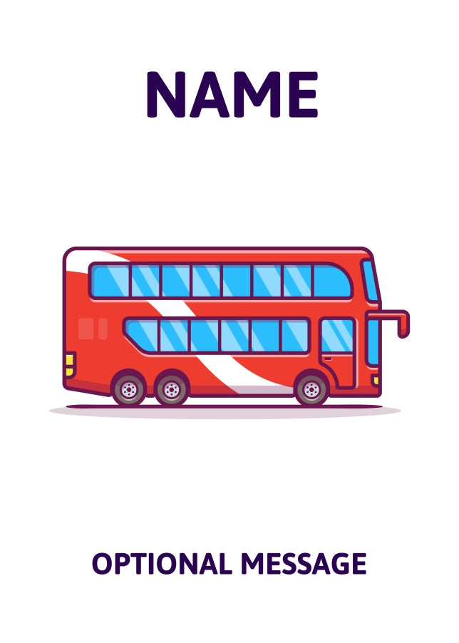 Double Decker Bus Greetings Card