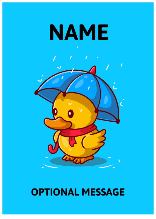 Duck with Umbrella Greetings Card