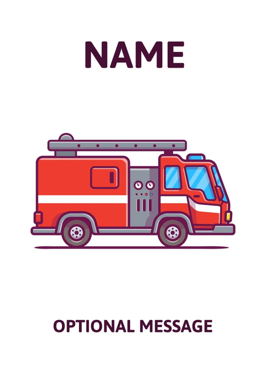 Fire Engine Greetings Card