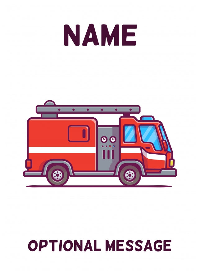 Fire Engine Greetings Card