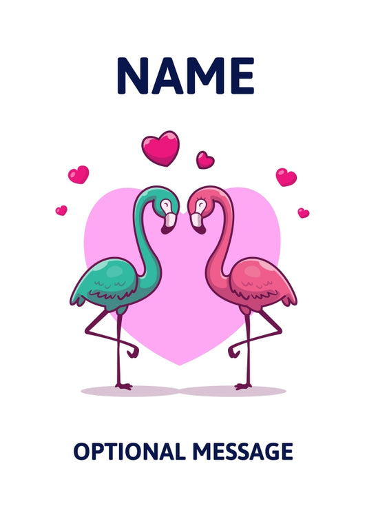 Love Flamingos Greetings Card