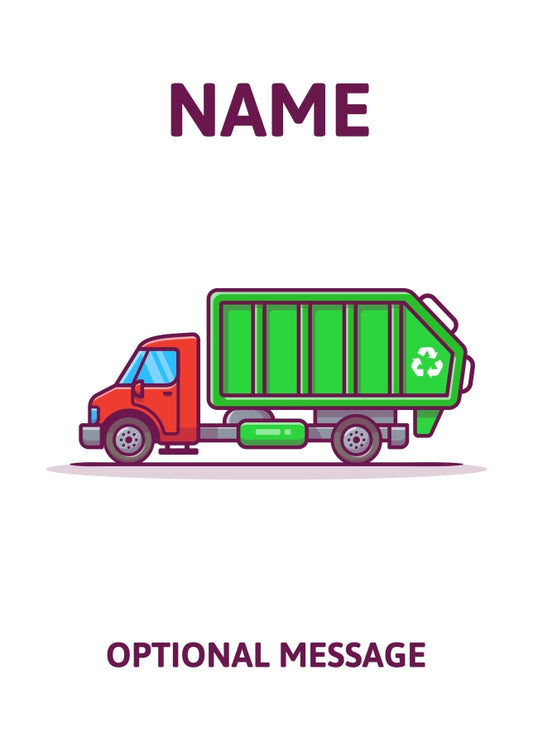 Garbage Truck Greetings Card