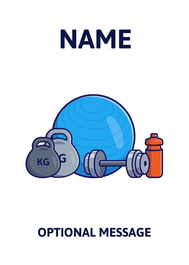 Gym Equipment Greetings Card