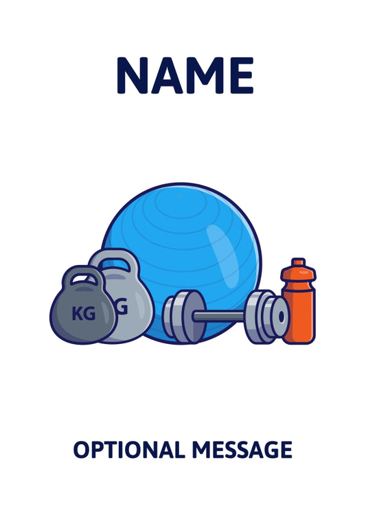 Gym Equipment Greetings Card