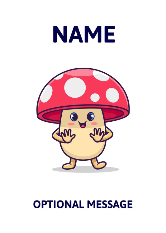 Happy Mushroom Greetings Card
