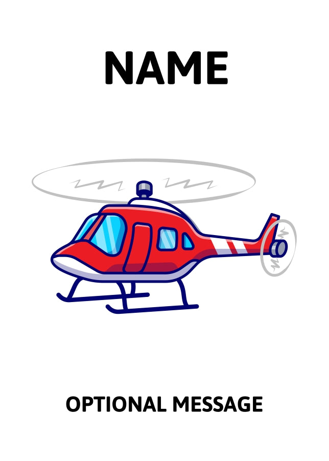 Helecopter Greetings Card