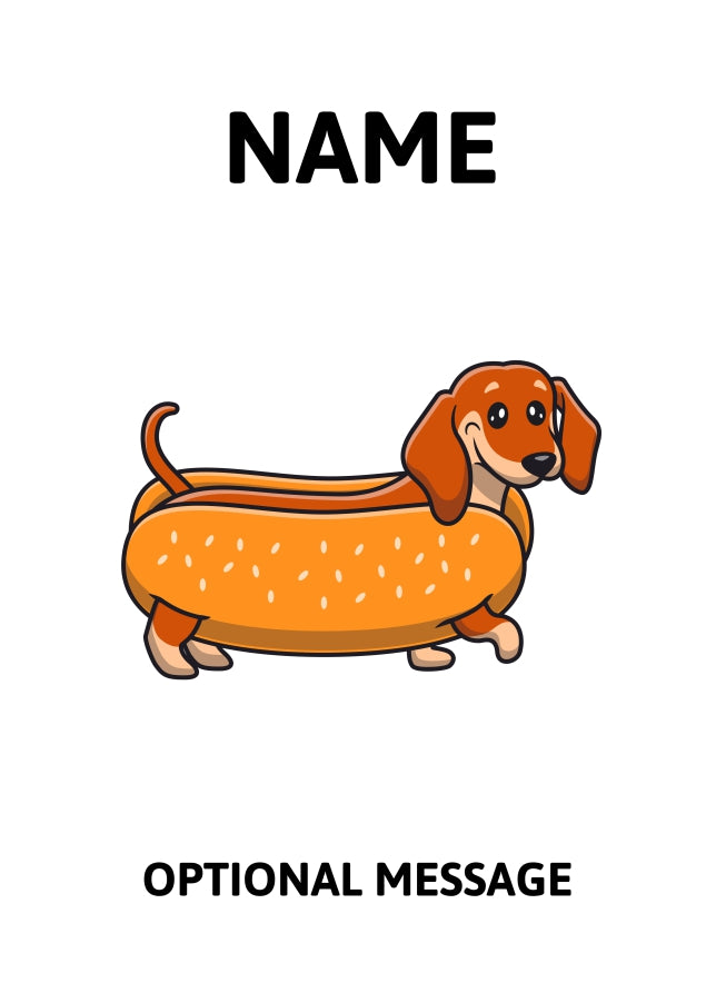 Hot Dog Dachshund Greetings Card