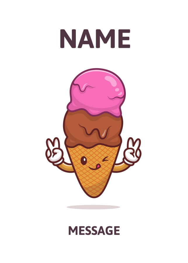 Personalised Ice-Cream Cone Card