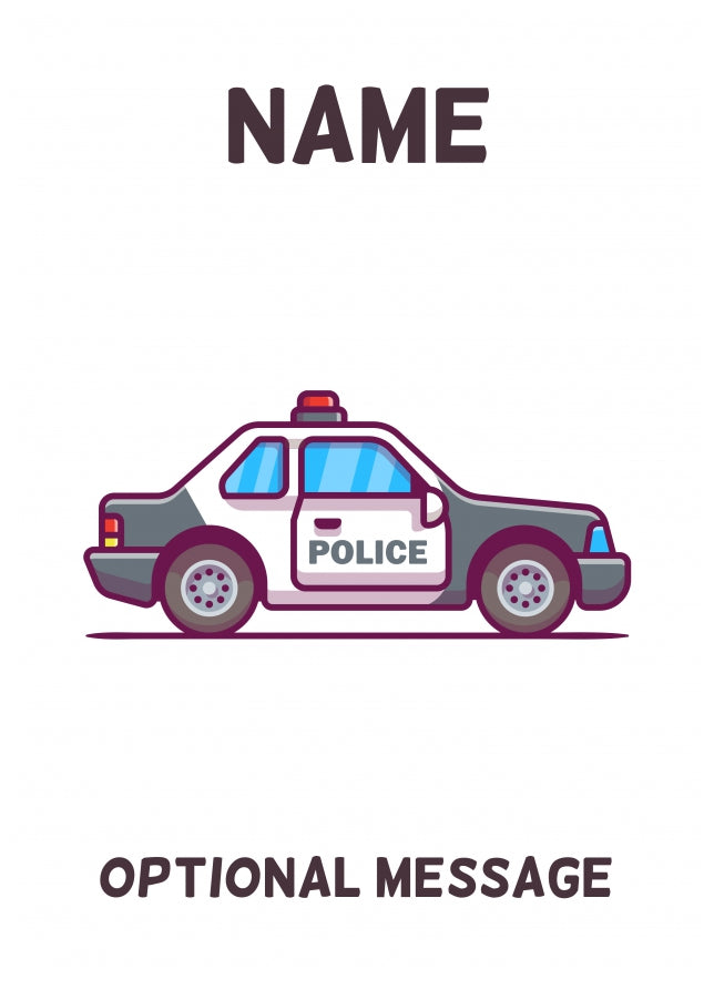 Police Car Greetings Card