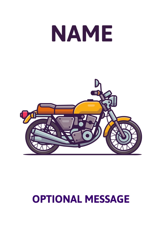 Retro Motorbike Greetings Card