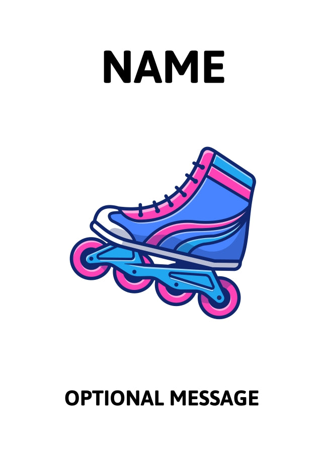 Roller Skates Greetings Card