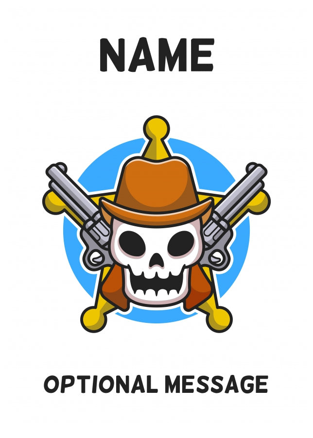 Sheriff Skull Greetings Card